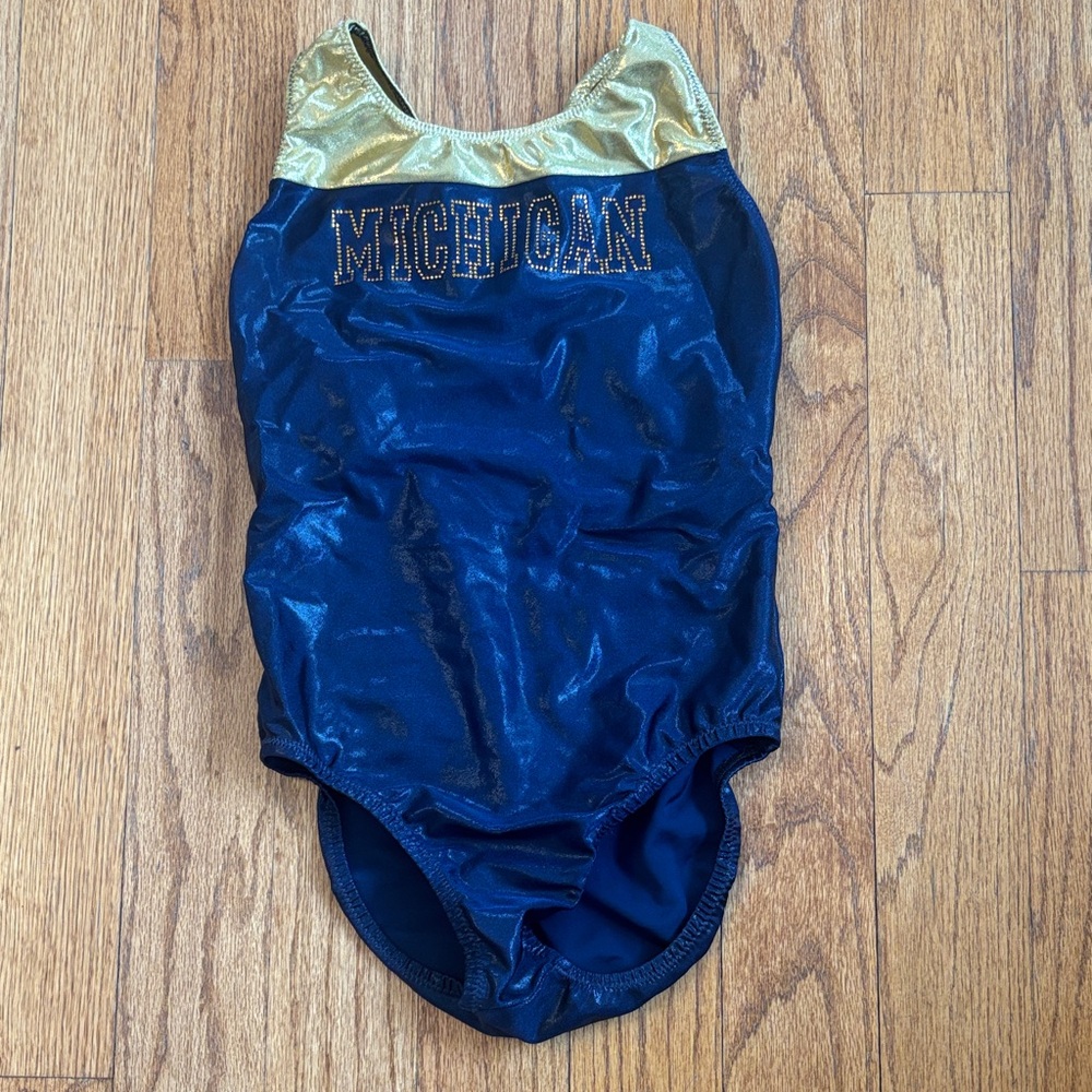 UNIVERSITY OF MICHIGAN Blue and Gold Leotard Size M